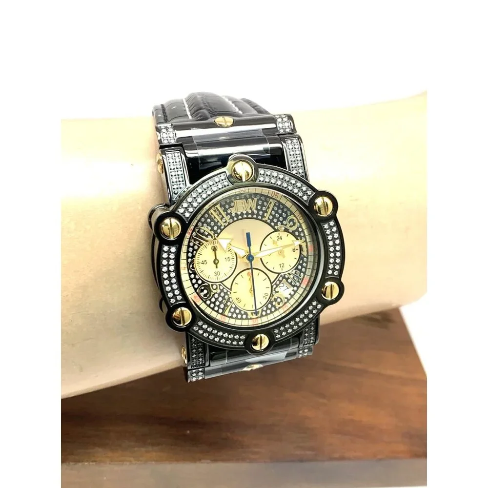JBW Men's Watch JB-6215-10B 10 YR Anniversary Phantom 1.96ctw Diamond Quartz
